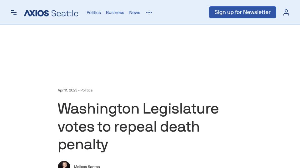 Screenshot of kptv.com: Gov. Inslee signs bill to remove death penalty from Washington state law