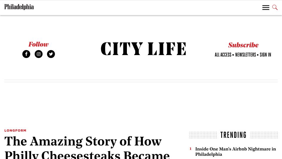 Screenshot of phillymag.com: Philly cheesesteaks became big in Lahore