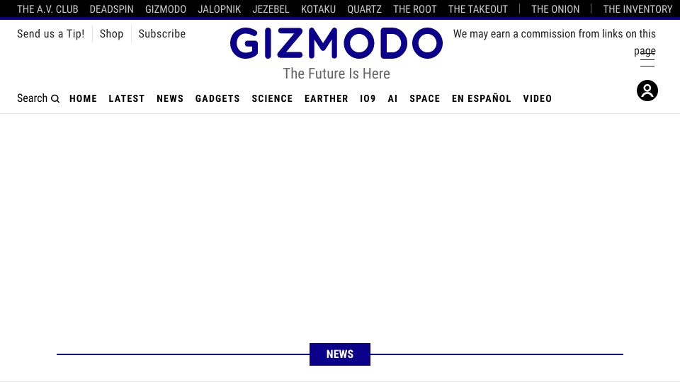 Screenshot of gizmodo.com: Tech CEO applauds an employee selling their dog to accommodate return-to-office