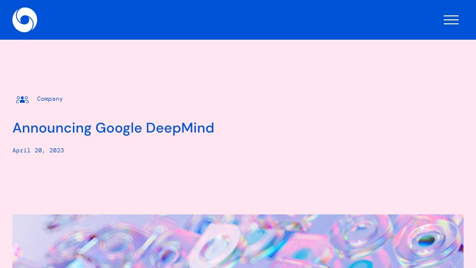 Screenshot of deepmind.com: Google DeepMind
