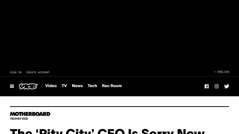 Screenshot of vice.com: The ‘Pity City’ CEO Is Sorry Now