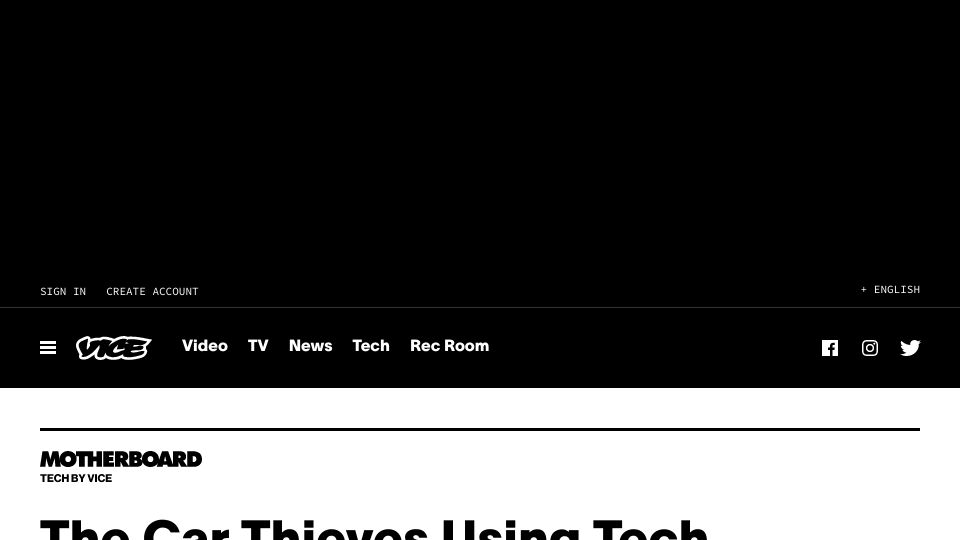 Screenshot of vice.com: Car thieves using tech disguised inside old Nokia phones and Bluetooth speakers