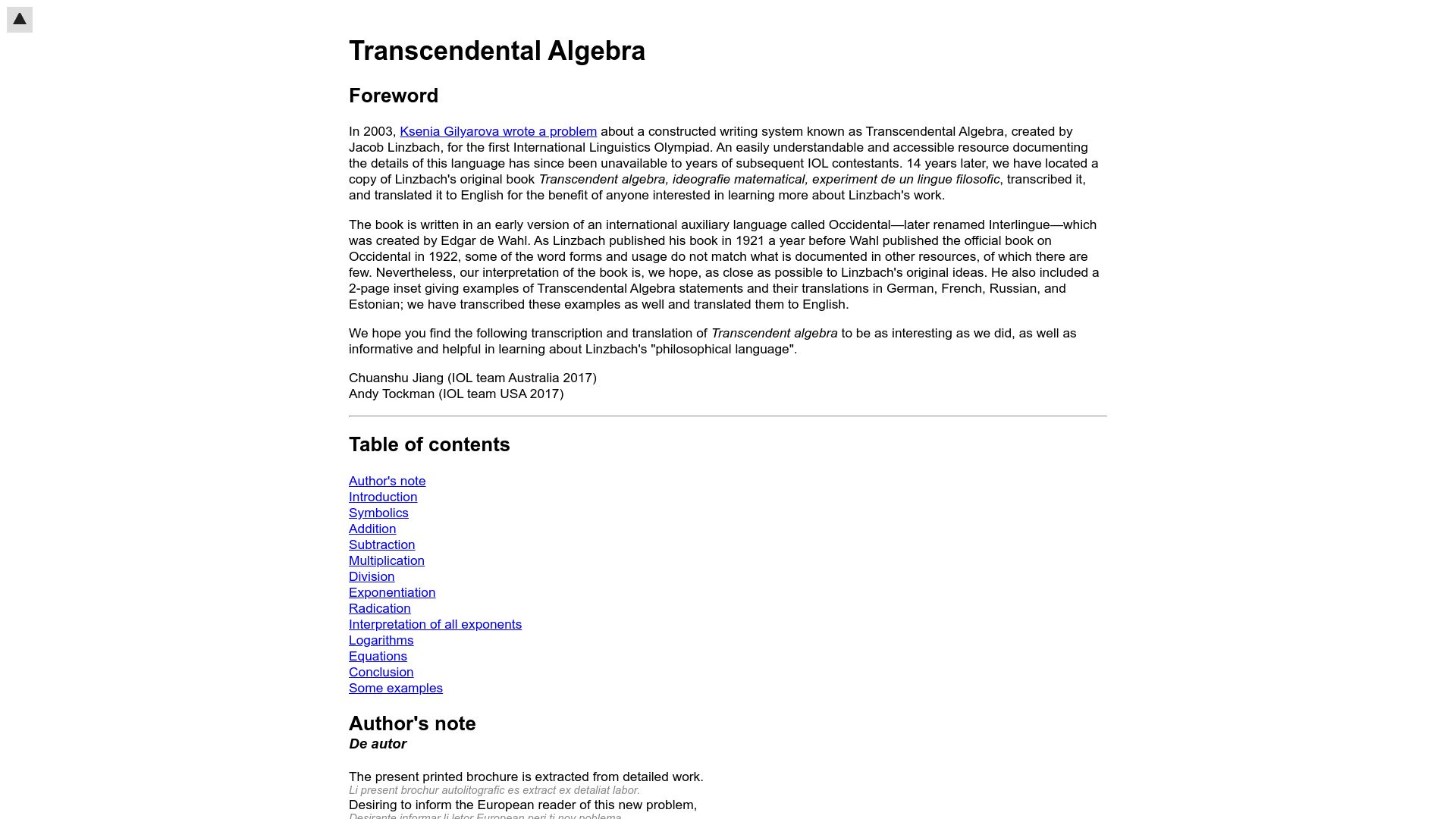 Screenshot of tck.mn: Transcendental Algebra (2017)