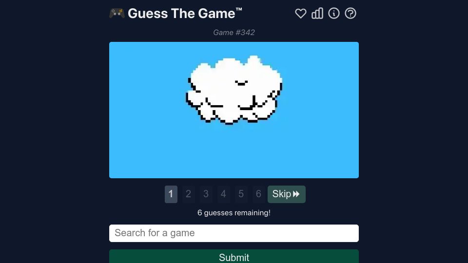 Screenshot of guessthe.game: Guess the Game