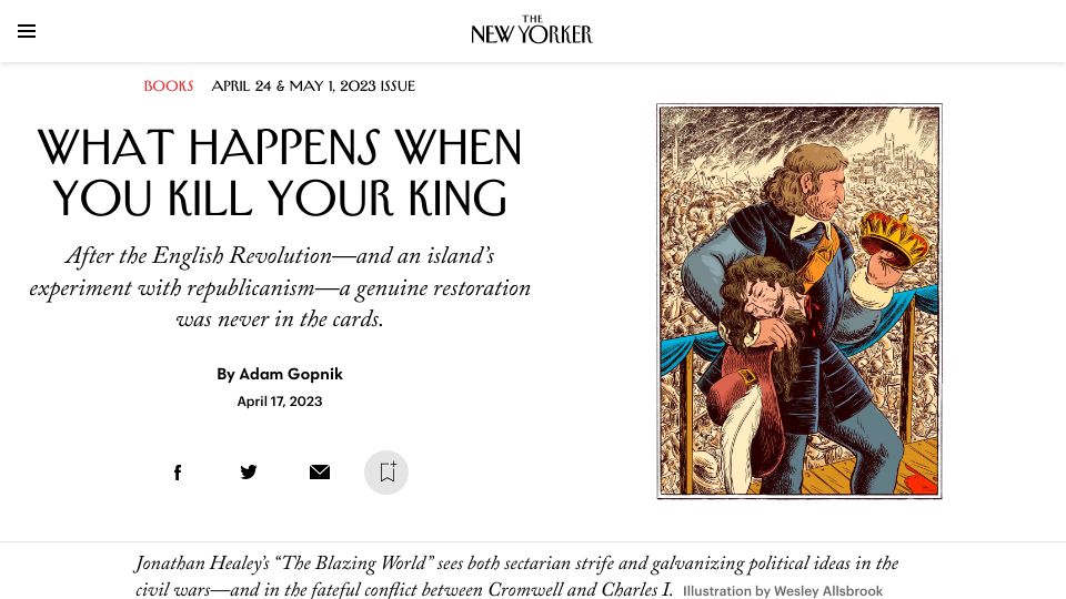 Screenshot of newyorker.com: What Happens When You Kill Your King