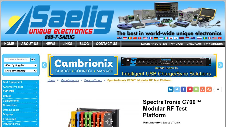 Screenshot of saelig.com: RF Breadboarding System
