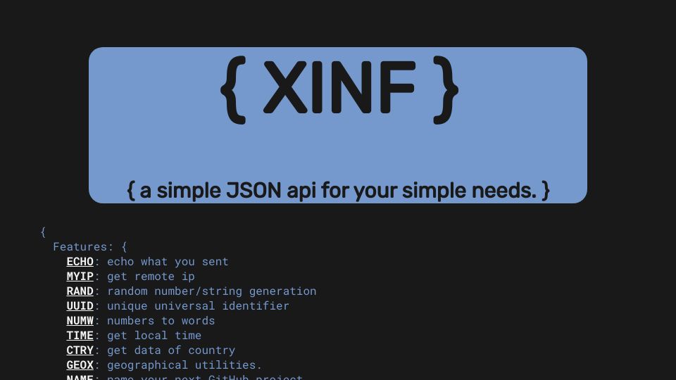 Screenshot of xinf.dev: XINF