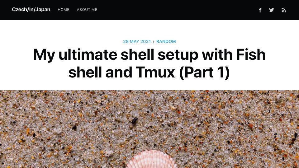 Screenshot of milanvit.net: My shell setup with Fish and Tmux (2021)