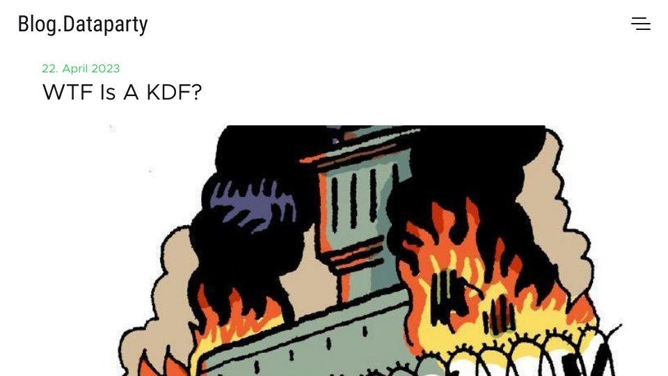 Screenshot of blog.dataparty.xyz: WTF is a KDF?