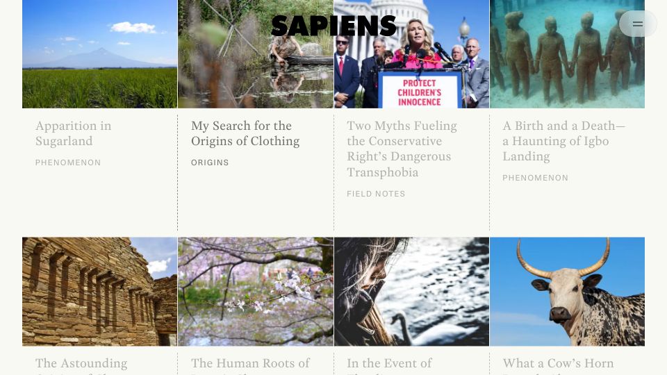 Screenshot of sapiens.org: My Search for the Origins of Clothing