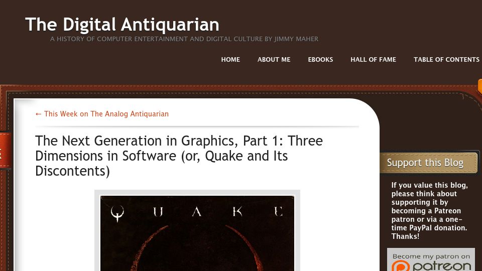 Screenshot of filfre.net: The Next Generation in Graphics, Part 1: Three Dimensions in Software
