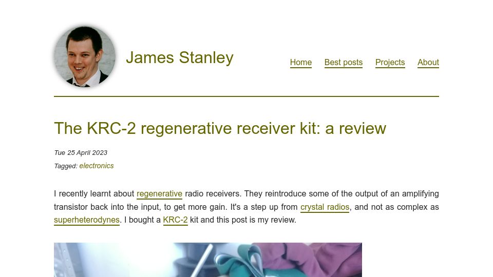 Screenshot of incoherency.co.uk: The KRC-2 regenerative receiver kit: a review