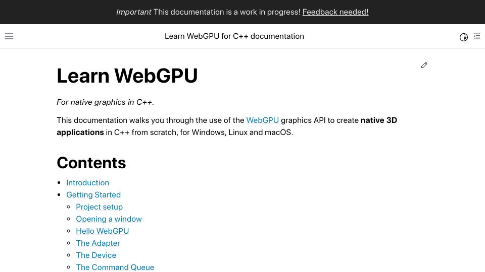 Screenshot of eliemichel.github.io: Learn WebGPU