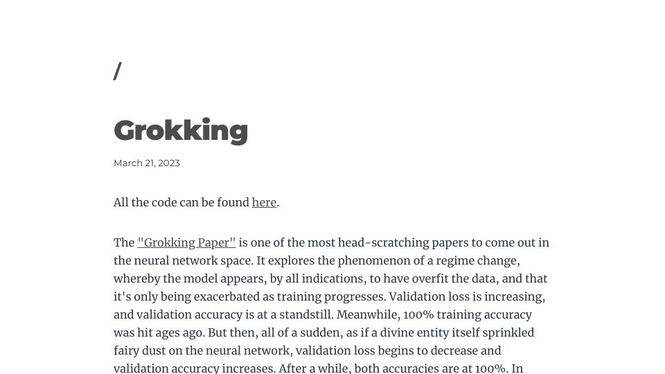 Screenshot of domluna.com: Grokking