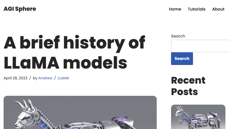 Screenshot of agi-sphere.com: A brief history of LLaMA models