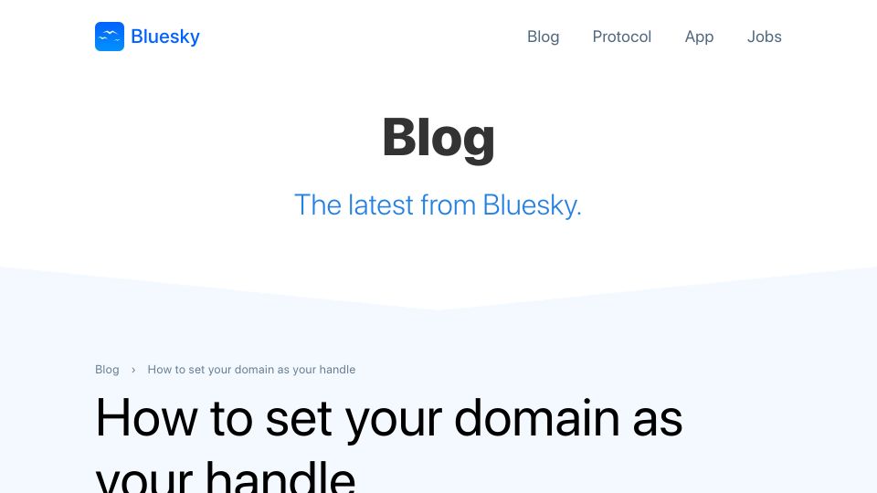 Screenshot of blueskyweb.xyz: How to set your domain as your handle