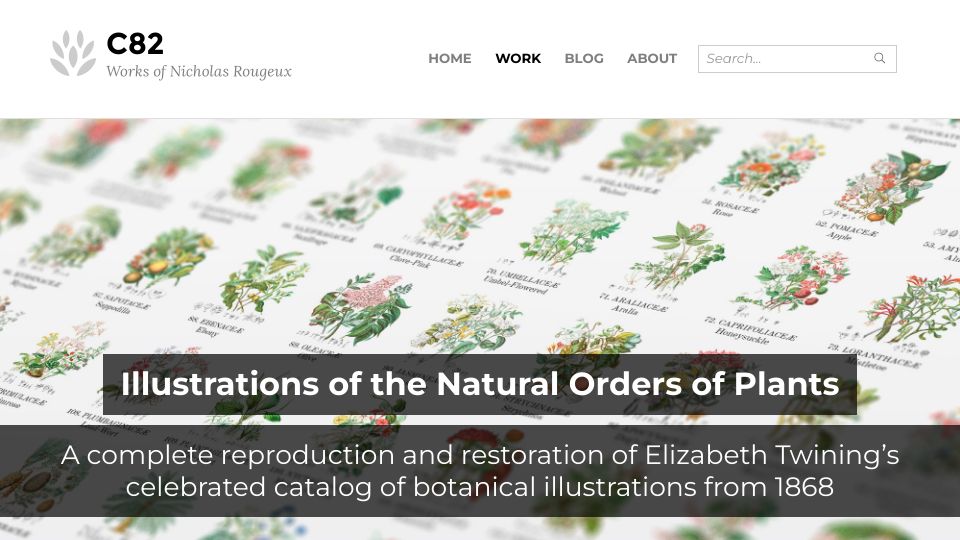 Screenshot of c82.net: A reproduction of Elizabeth Twining’s catalog of botanical drawings from 1868