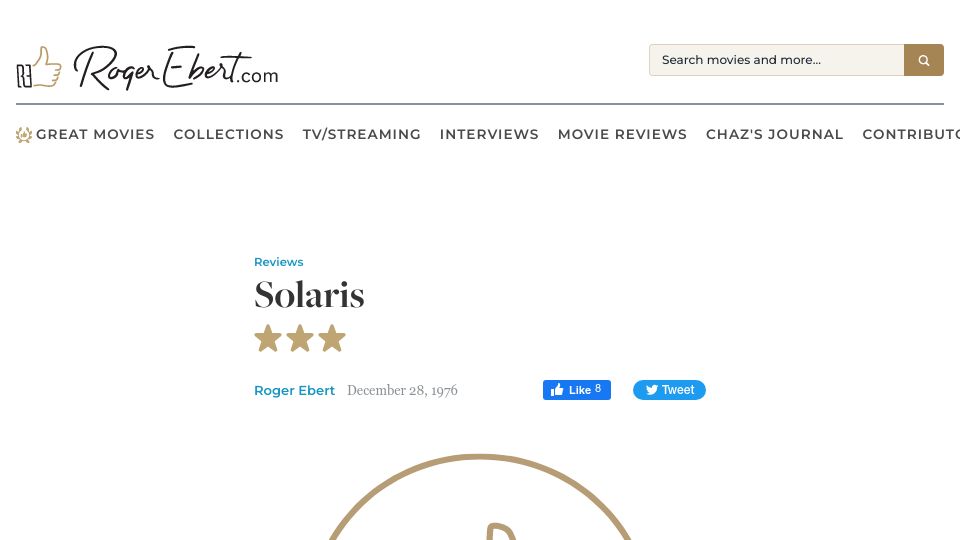 Screenshot of rogerebert.com: Solaris movie review and film summary (1976)