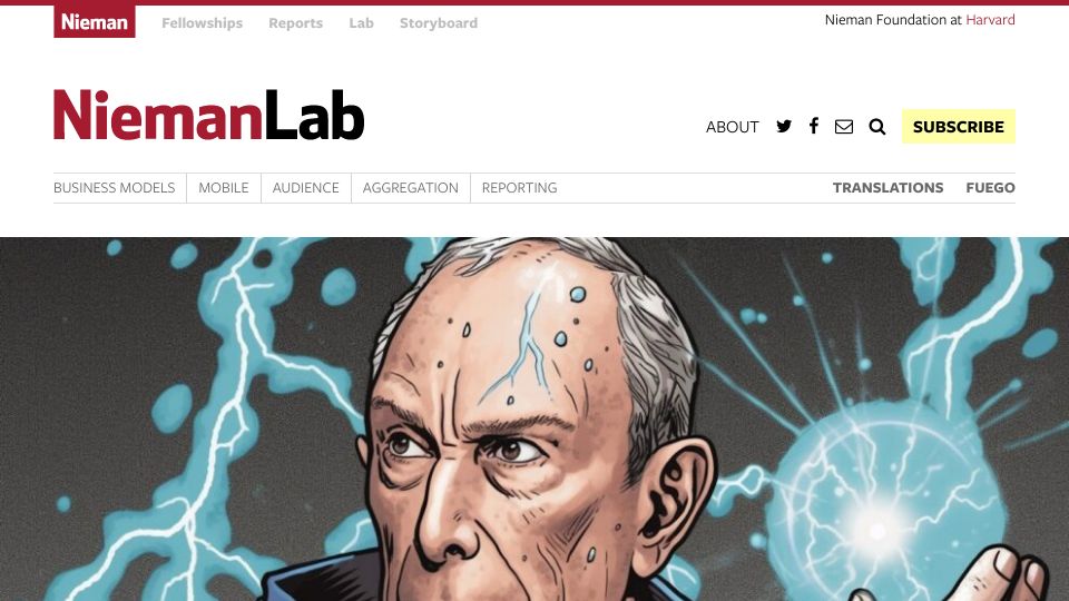 Screenshot of niemanlab.org: What if ChatGPT was trained on decades of financial news and data?