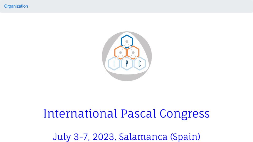 Screenshot of pascalcongress.com: International Pascal Congress