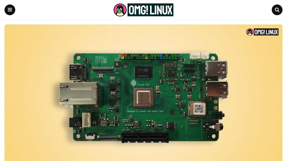 Screenshot of omglinux.com: $70 RISC-V Computer from Pine64 Goes on Sale April 4 – OMG Linux