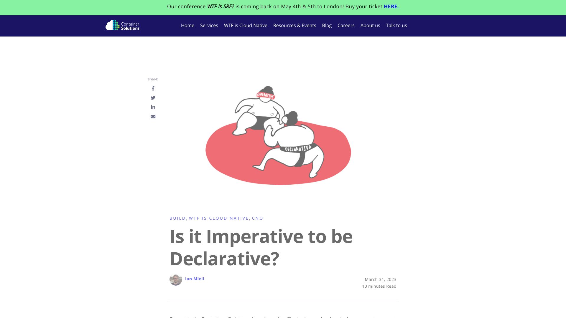 Screenshot of blog.container-solutions.com: Is It Imperative to Be Declarative?