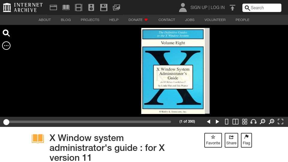 Screenshot of archive.org: X Window System Administrator's Guide: For X Version 11 (1992)