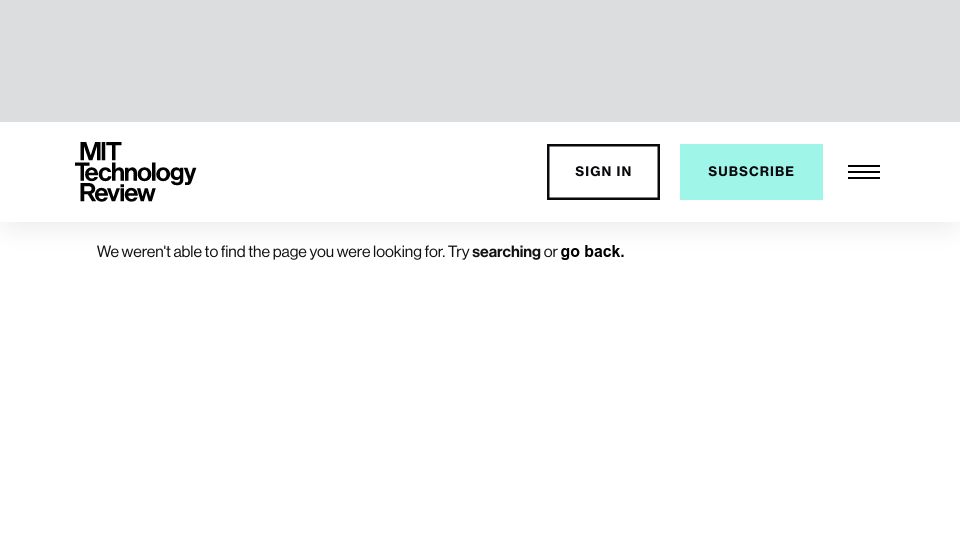 Screenshot of technologyreview.com: We are hurtling toward a glitchy, spammy, scammy, AI-powered internet