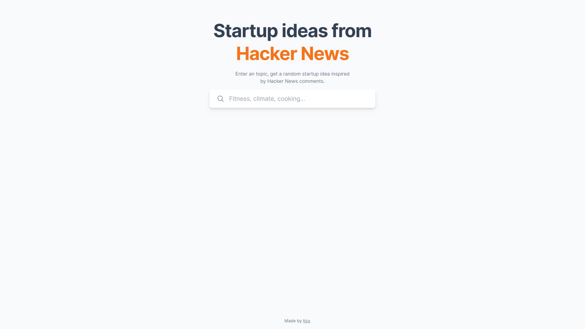 Screenshot of hn-ideas.tjcx.me: Show HN: Generate startup ideas based on HN comments