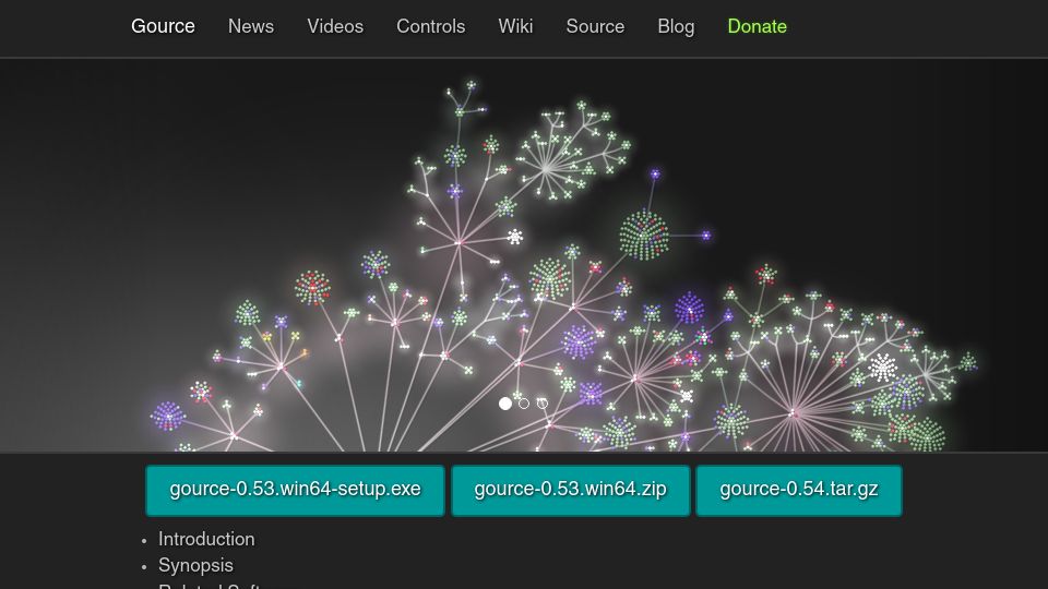 Screenshot of gource.io: Gource – Animate your Git history
