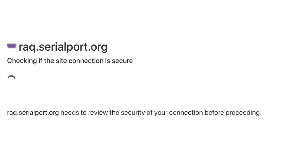 Screenshot of raq.serialport.org: Website hosted on a 24 year old Linux server