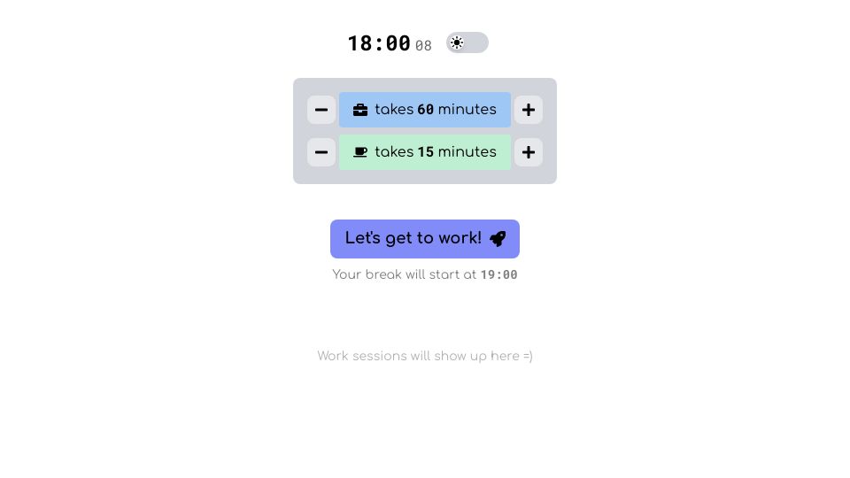 Screenshot of brainpls.work: Show HN: ADHD-friendly Pomodoro web app