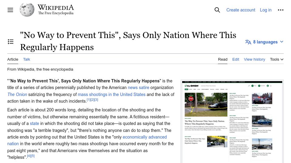 Screenshot of en.wikipedia.org: “No Way to Prevent This”, Says Only Nation Where This Regularly Happens