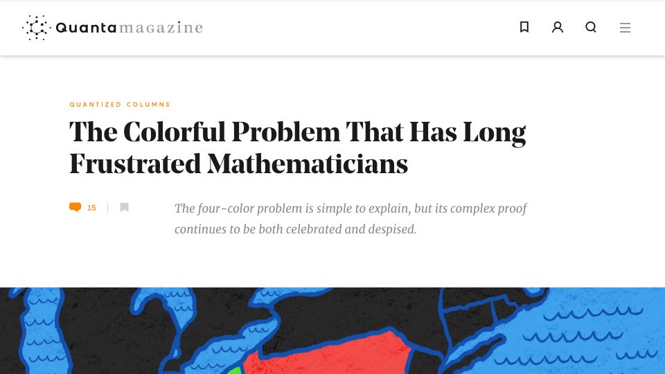 Screenshot of quantamagazine.org: A colorful problem that has long frustrated mathematicians