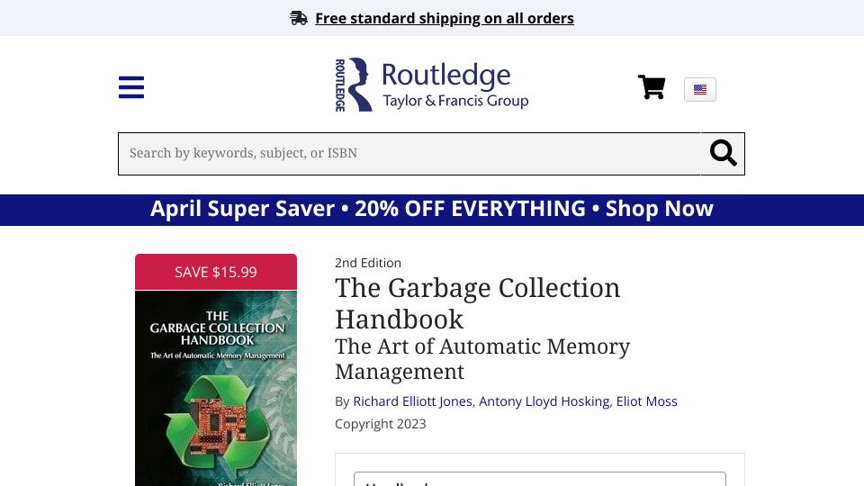 Screenshot of routledge.com: The Garbage Collection Handbook, 2nd Edition