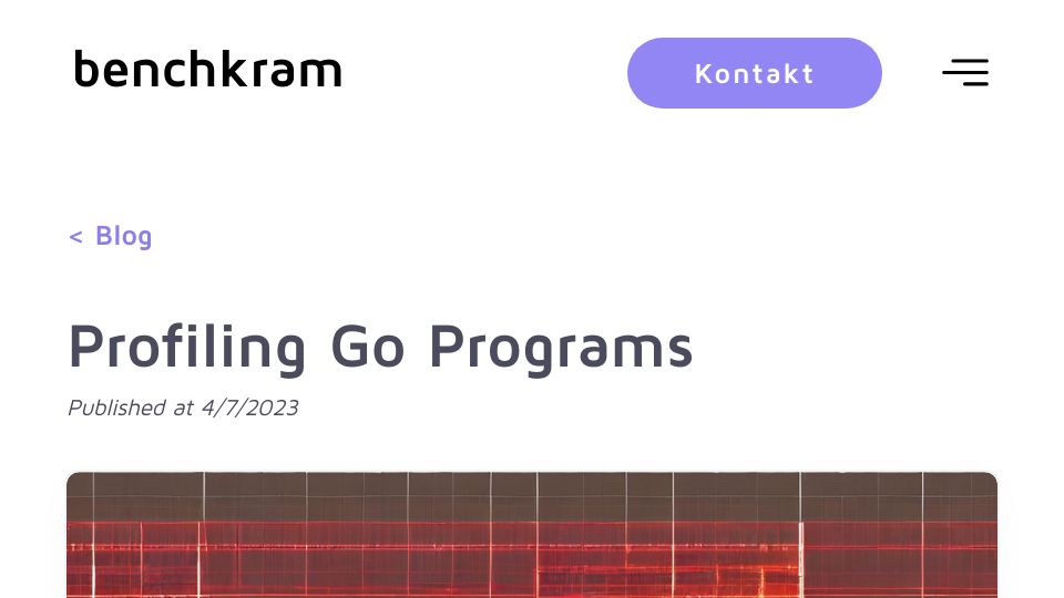 Screenshot of benchkram.de: Profiling Go Programs (CLI Edition)