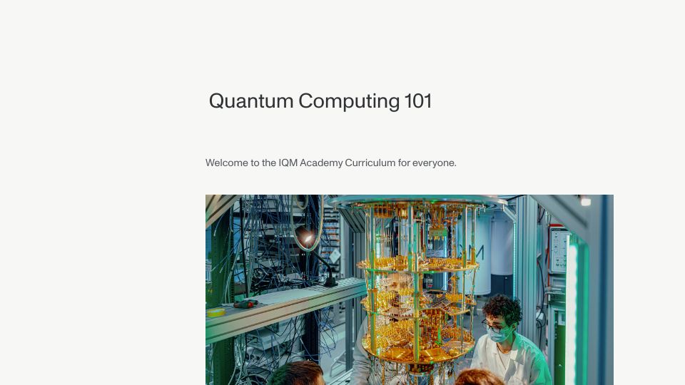Screenshot of academy.meetiqm.com: Quantum Computing 101