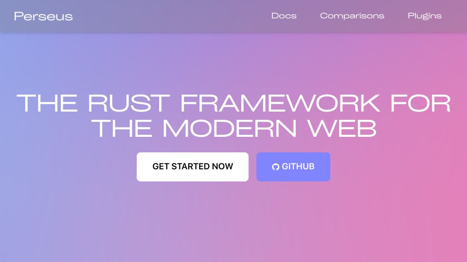 Screenshot of framesurge.sh: Perseus – NextJS alternative in Rust