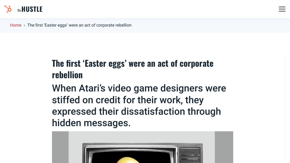 Screenshot of thehustle.co: The first game ‘Easter eggs’ were an act of corporate rebellion