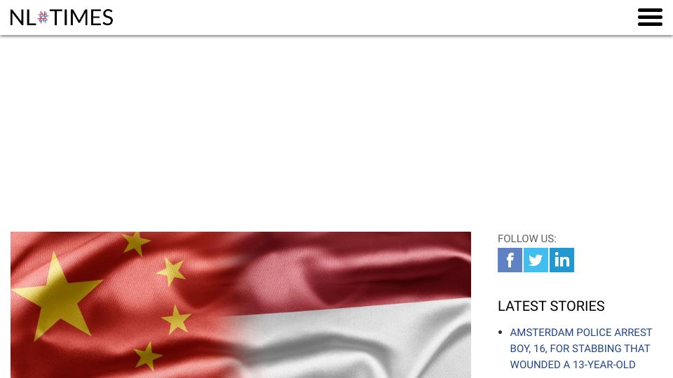Screenshot of nltimes.nl: Dutch journalist who writes critically on China targeted in intimidation scheme