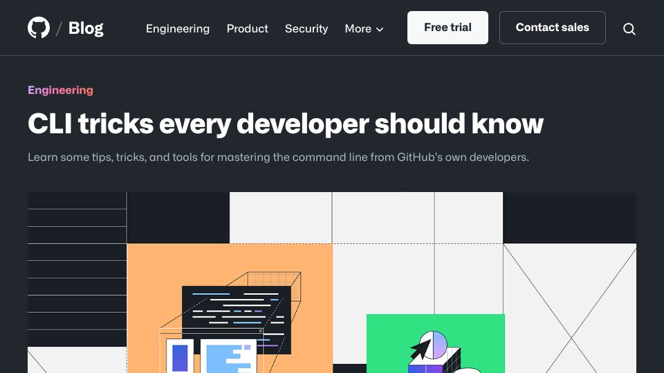 Screenshot of github.blog: CLI tricks every developer should know