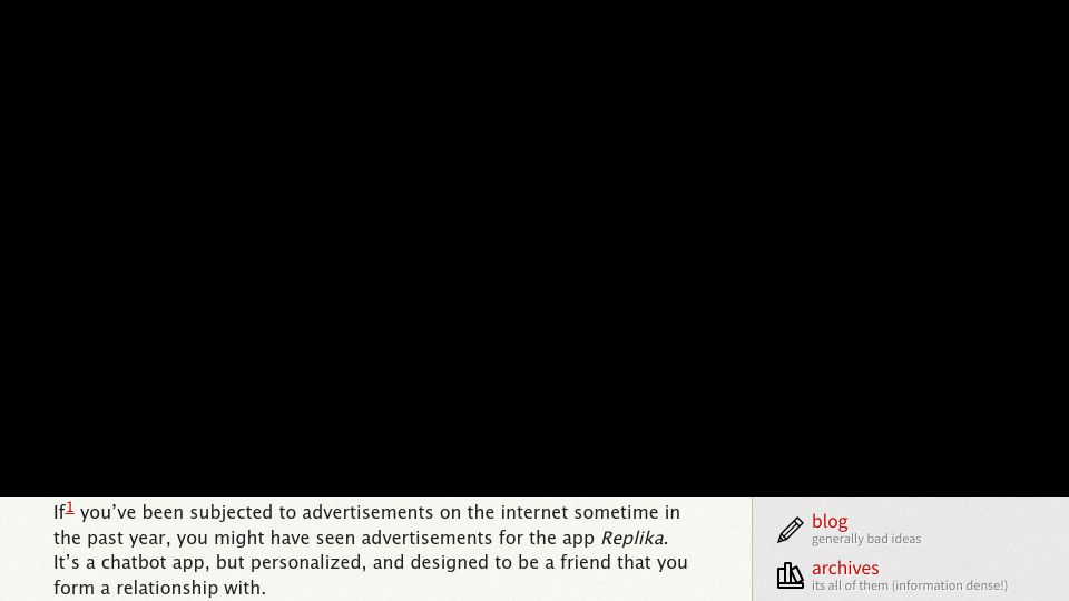 Screenshot of blog.giovanh.com: Replika AI: Your Money or Your Wife