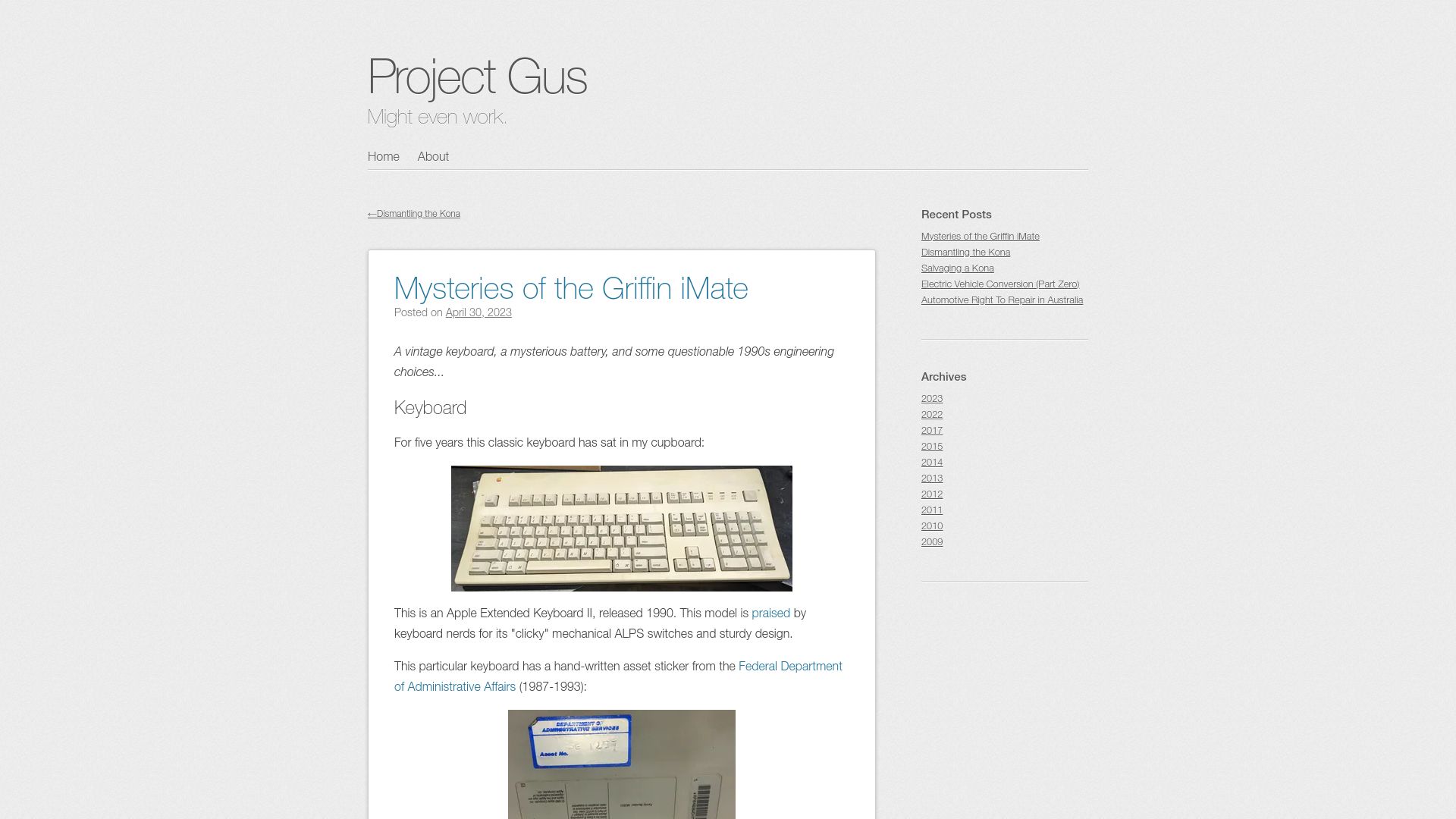 Screenshot of projectgus.com: Mysteries of the Griffin iMate