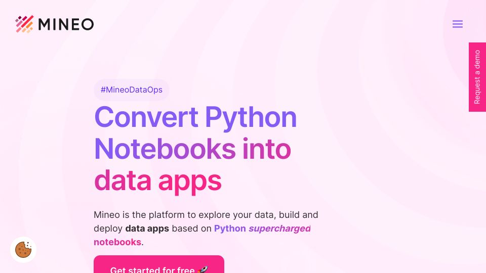 Screenshot of mineo.app: Show HN: Mineo.app – Better Python Notebooks