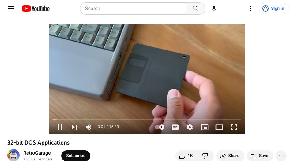 Screenshot of youtube.com: 32-Bit DOS Applications (2022) [video]