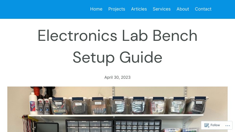 Screenshot of badar.tech: Electronics Lab Bench Setup Guide