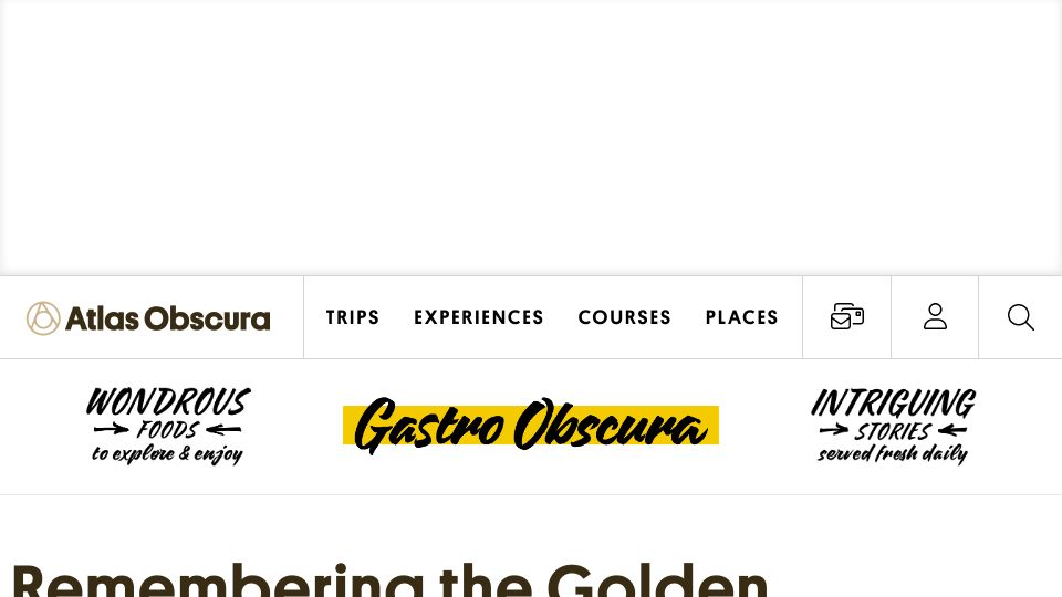 Screenshot of atlasobscura.com: Remembering the Golden Age of Airline Food