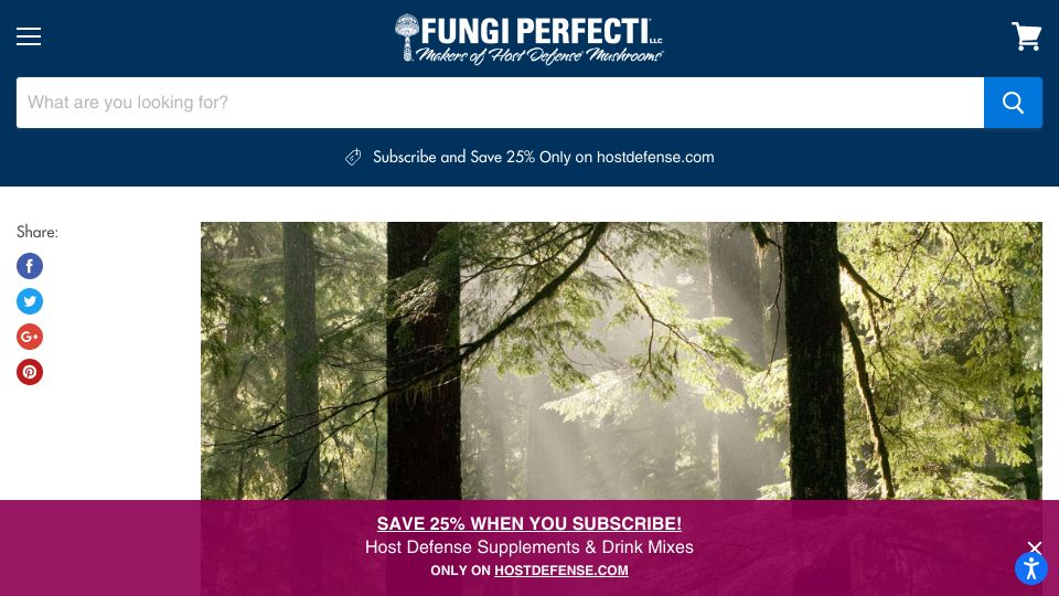 Screenshot of fungi.com: Place mushrooms in sunlight to get your vitamin D (2012)