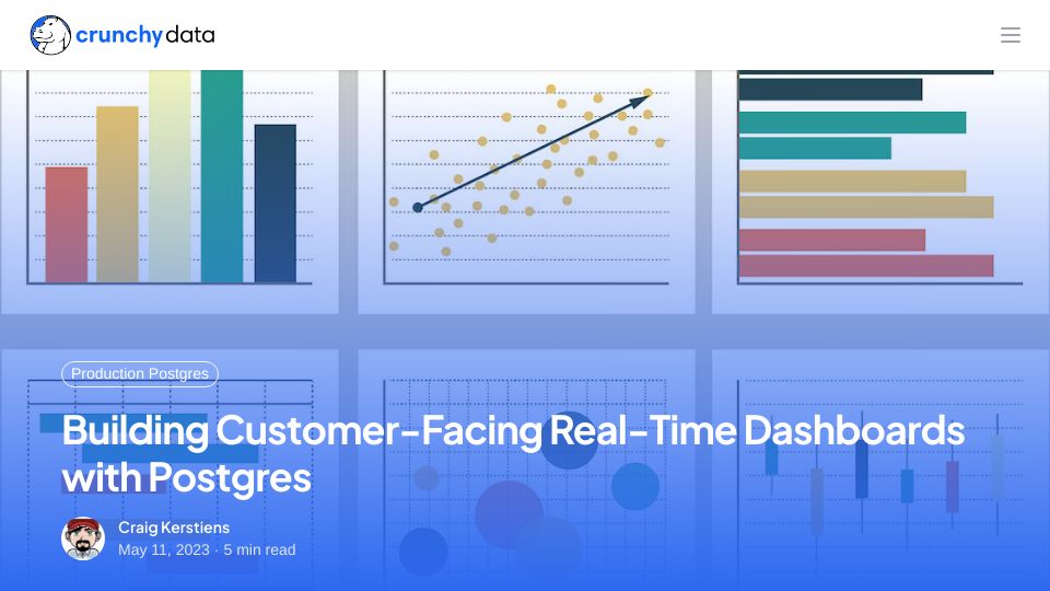 Screenshot of crunchydata.com: Building Customer-Facing Real-Time Dashboards with Postgres