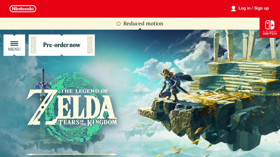 Screenshot of zelda.com: The Legend of Zelda: Tears of the Kingdom Release